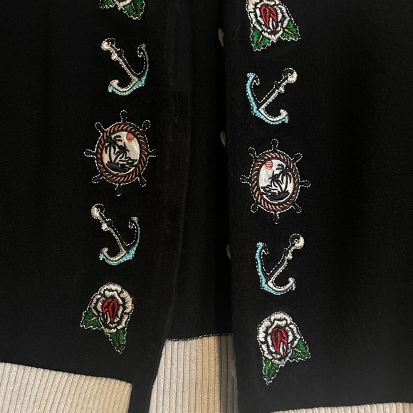 EUC Banned Apparel ‘Lock and Key' Black and White Contrast Cardigan XL - Picture 3 of 8